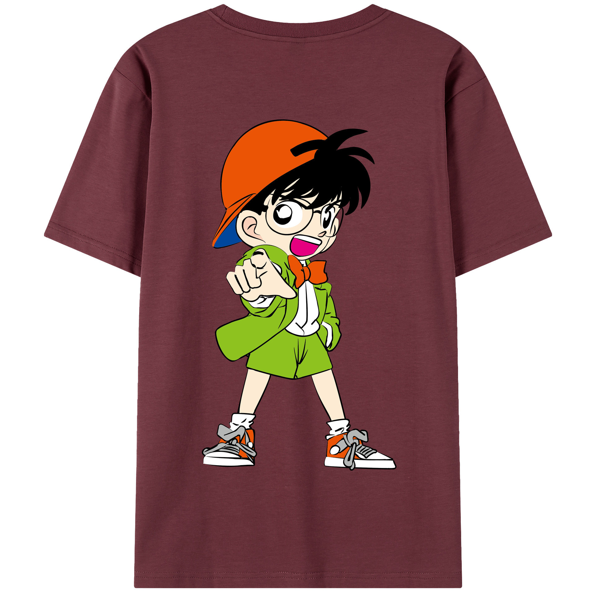 （画像用） 名探偵コナン 江戸川 コナン Detective Conan Conan Edogawa 綿100％半袖Tシャツ（背面プリント）